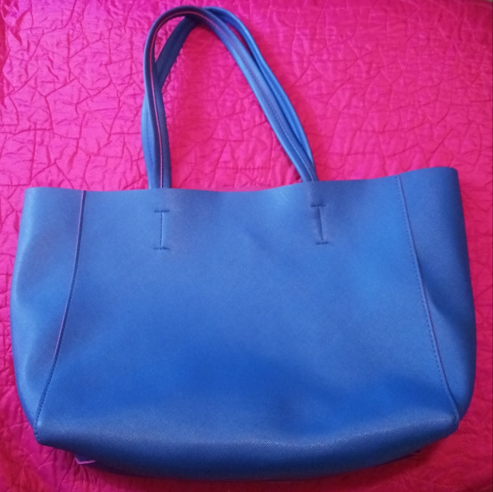 Macy's Blue and Pink Basic Large Open Shoulder Bag